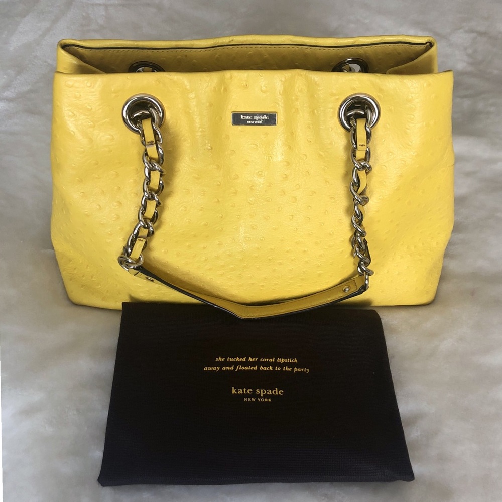 Kate Spade | Ostrich Embossed Yellow Maryann Tote